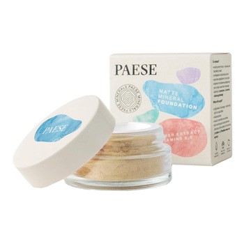Paese Minerals, matujący podkład mineralny, 104W Honey, 7 g