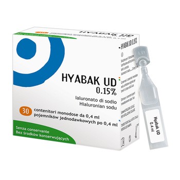 Hyabak UD, 0,15%, krople do oczu, 30 pojemników jednodawkowych x 0,4 ml