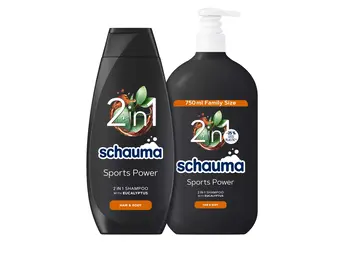 Schauma 2in1 Sports Power, szampon i żel pod prysznic dla mężczyzn, 400 ml