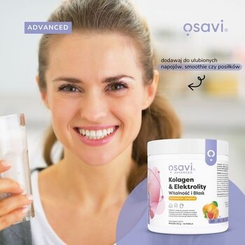 Osavi Kolagen & Elektrolity Witalność i Blask, proszek, smak pomarańcza - grejpfrut, 390 g