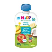 alt Hipp, mus, jabłka, banany, mango, kokos, BIO, 6m+, 100 g
