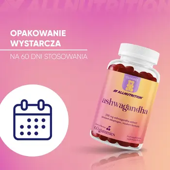 Allnutrition Ashwagandha, żelki, smak wiśniowy, 60 szt.