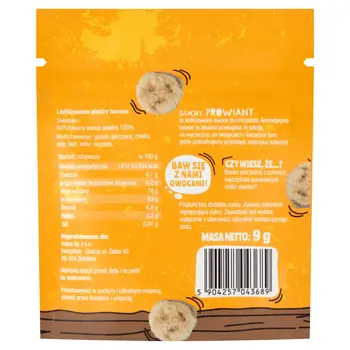 Helpa, Suchy Prowiant Banan, liofilizowane banany, plastry, 9 g