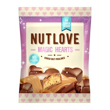 Allnutrition Nutlove Magic Hearts, pralinki z nadzieniem czekoladowo-orzechowym w mlecznej polewie, 100 g