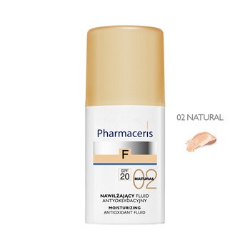 Pharmaceris F, nawilżający fluid antyoksydacyjny, Natural 02, SPF 20, 30 ml