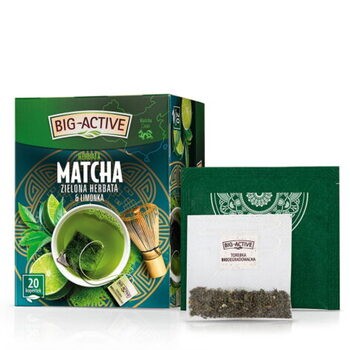 Big-Active, Herbata Matcha Zielona Herbata & Limonka, torebki, 20 szt.