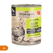 Zestaw 6 x Wiejska Zagroda Kaczka z gruszką, mokra karma dla psa, 800 g