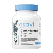 Osavi Cynk + Miedź, 15 mg + 1 mg, kapsułki, 120 szt.