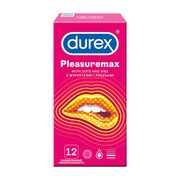 alt Durex Pleasuremax, prezerwatywy ze środkiem nawilżającym, 12 szt.