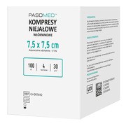 Pasomed, kompresy włókninowe, niejałowe, 7,5 cm x 7,5 cm, 4w, 30 g, 100 szt. https://azcdn.doz.pl/image/d/product/dc5d9be5-scale-180x180.png