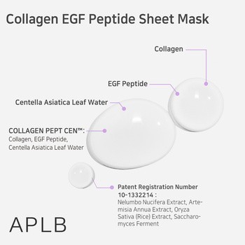 APLB Collagen EGF Peptide Sheet Mask, maska w płachcie do twarzy z kolagenem i peptydami EGF, 25 ml