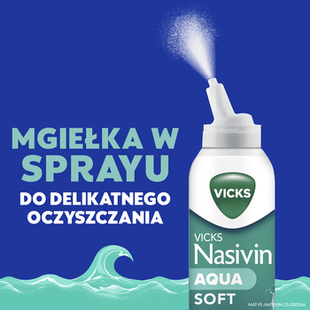 Vicks Nasivin Aqua Soft, izotoniczny spray do higieny nosa, 120 ml