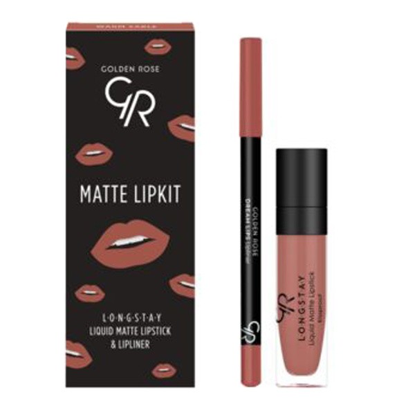 Golden Rose Golden Rose Matte Lipkit, zestaw do makijażu ust, sable, 7,6 g