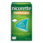 Nicorette FreshFruit Gum, 2 mg, guma do żucia, 105 szt.