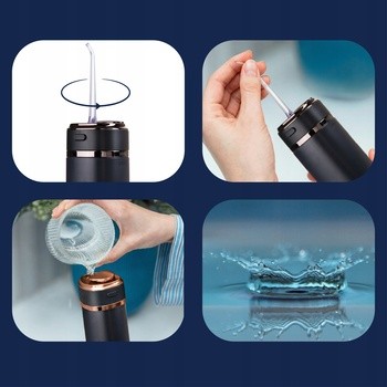 Zent Stream+, bezprzewodowy irygator do zębów, czarny, 1 szt.