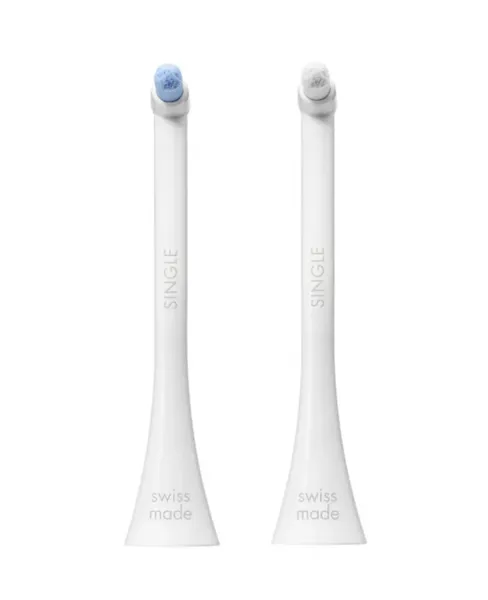 Сменные насадки Curaprox Hydrosonic Pro Single для звуковой щётки, белая и синяя, 2 шт — фото 3