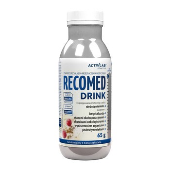 RecoMed Drink, proszek, smak maliny z białą czekoladą, 65 g