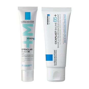Zestaw La Roche Posay, Effaclar Duo+ M, krem o potrójnym działaniu przeciw niedoskonałościom, 40 ml + Cicaplast Baume B5+, balsam kojący do twarzy i ciała, 40 ml
