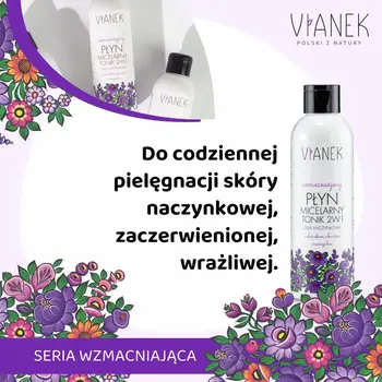 Vianek, wzmacniający płyn micelarny i tonik 2w1, 200 ml