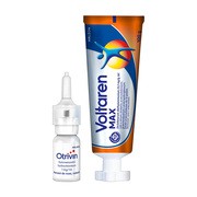 Zestaw Voltaren Max, żel, 100 g + Otrivin 0,1%, aerozol do nosa, 10 ml