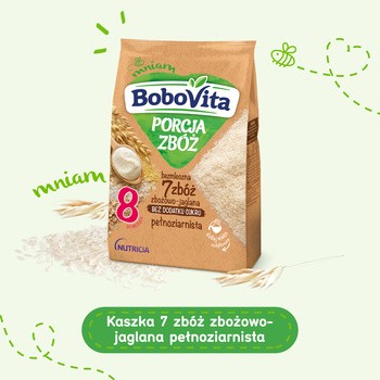 BoboVita Porcja Zbóż, kaszka bezmleczna 7 zbóż, zbożowo-jaglana, 8 m+, 170 g