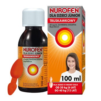 Nurofen dla dzieci Junior truskawkowy, (40 mg/ml), zawiesina doustna, 100 ml