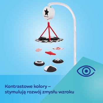 Canpol Babies Sensory Toys, kontrastowa karuzela pluszowa z pozytywką, 1 szt.