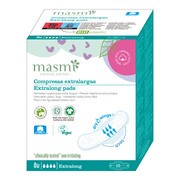 Masmi, Ekstradługie podpaski o zwiększonej chłonności, 100% bawełni organicznej, 8 szt. https://azcdn.doz.pl/image/d/product/552e0922-scale-180x180.png
