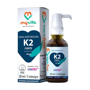 Naturalna Witamina K2 MK7, krople, 30 ml