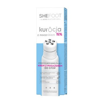SheFoot, zmiękczająco - wygłądzający krem z masażerem do stóp 15% mocznika, 50 ml