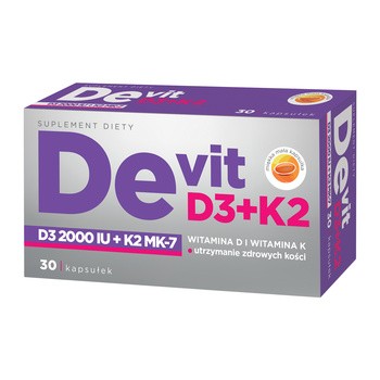 De-Vit D3+K2, kapsułki, 30 szt.