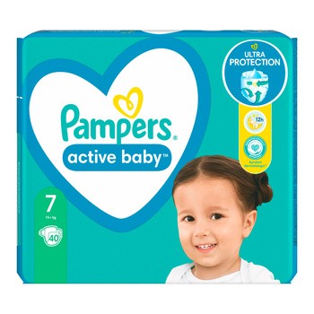 Pampers Active Baby 7, (15+ kg), pieluszki jednorazowe, 40 szt.