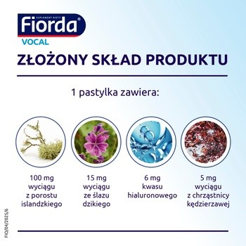 Fiorda Vocal, pastylki do ssania, smak owoce leśnie, 30 szt.
