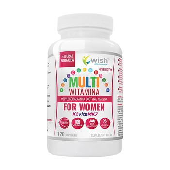 Wish Multiwitamina dla kobiet + Prebiotyk, kapsułki, 120 szt.