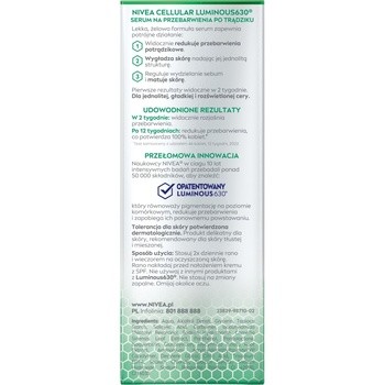 Nivea Cellular Luminous 630, serum na przebarwienia po trądziku, 30 ml