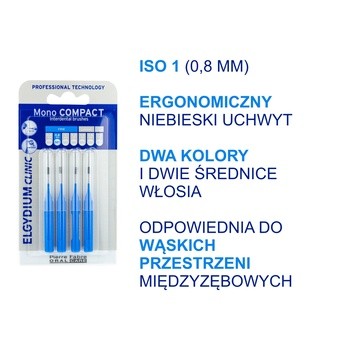 Elgydium Clinic Mono Compact 1, szczoteczka międzyzębowa, 4 szt.