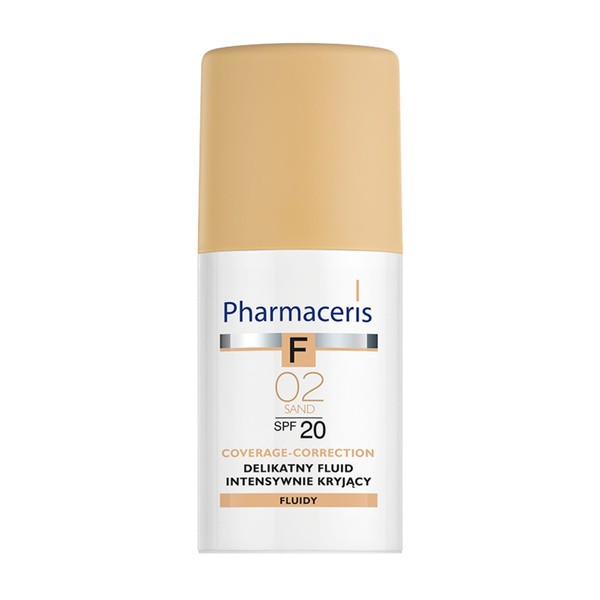 Pharmaceris Pharmaceris F, delikatny fluid intensywnie kryjący, Sand 02, SPF 20, 30 ml