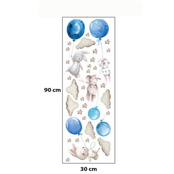 Sipo, Naklejki na ścianę dla dzieci, Niebieskie balony, 1 szt.