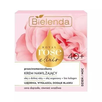 Bielenda Royal Rose Elixir, przeciwzmarszczkowy krem nawilżający 40+, 50 ml