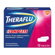 Theraflu Complete, 500 mg + 65 mg, tabletki powlekane, 12 szt.        