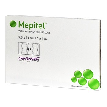 Mepitel, opatrunek silikonowy, jałowy, 7,5 cm x 10 cm, 1szt. (z opakowania 10szt)