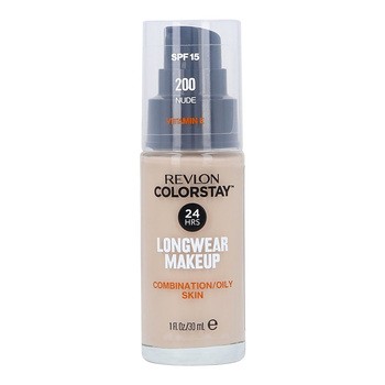 Revlon Colorstay Longwear Makeup SPF 15, podkład z pompką dla skóry tłustej i mieszanej, 200 Nude, 30 ml
