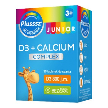 Plusssz Junior D3 + Calcium Complex, tabletki do ssania, 30 szt.