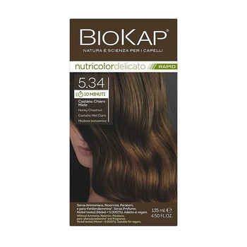 Biokap Nutricolor Delicato Rapid, farba do włosów 5.34 miodowo–kasztanowy, 135 ml
