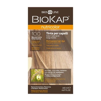 Biokap Nutricolor, farba do włosów, 10.0 złoty bardzo jasny blond, 140 ml
