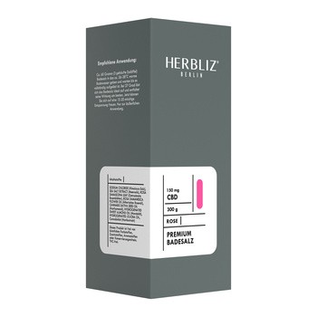Herbliz Premium Bath Salts Rose, sól do kąpieli z CBD, 300 g