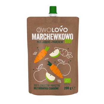 Owolovo Marchewkowo Bio, mus jabłko-marchew, 200 g