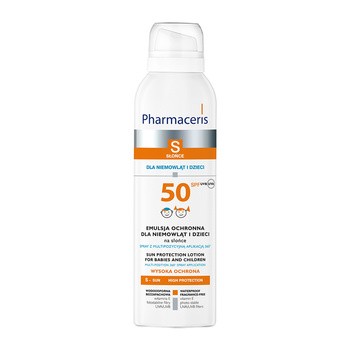 Pharmaceris S, emulsja ochronna dla dzieci i niemowląt, SPF 50, spray z multipozycyjną aplikacją 360°, 150 ml