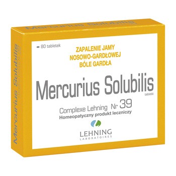 Lehning Mercurius solubilis complexe Nr 39, tabletki, 80 szt.