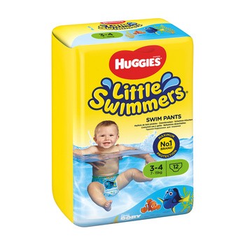 Huggies Little Swimmers 3−4 (7−15 kg), pieluchomajtki do pływania, 12 szt.